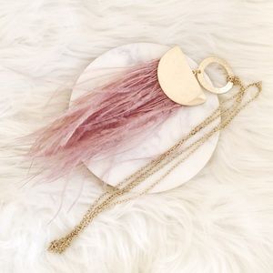 Extra long feather necklace